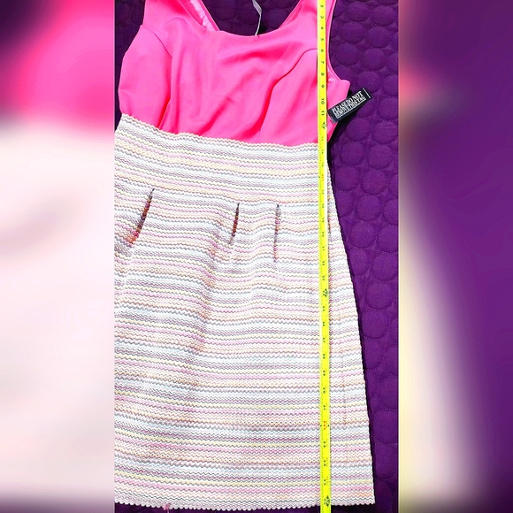 NWT NY&Company Havana Pink Striped Bandage Cocktail Dress Size Large - Picture 4 of 14